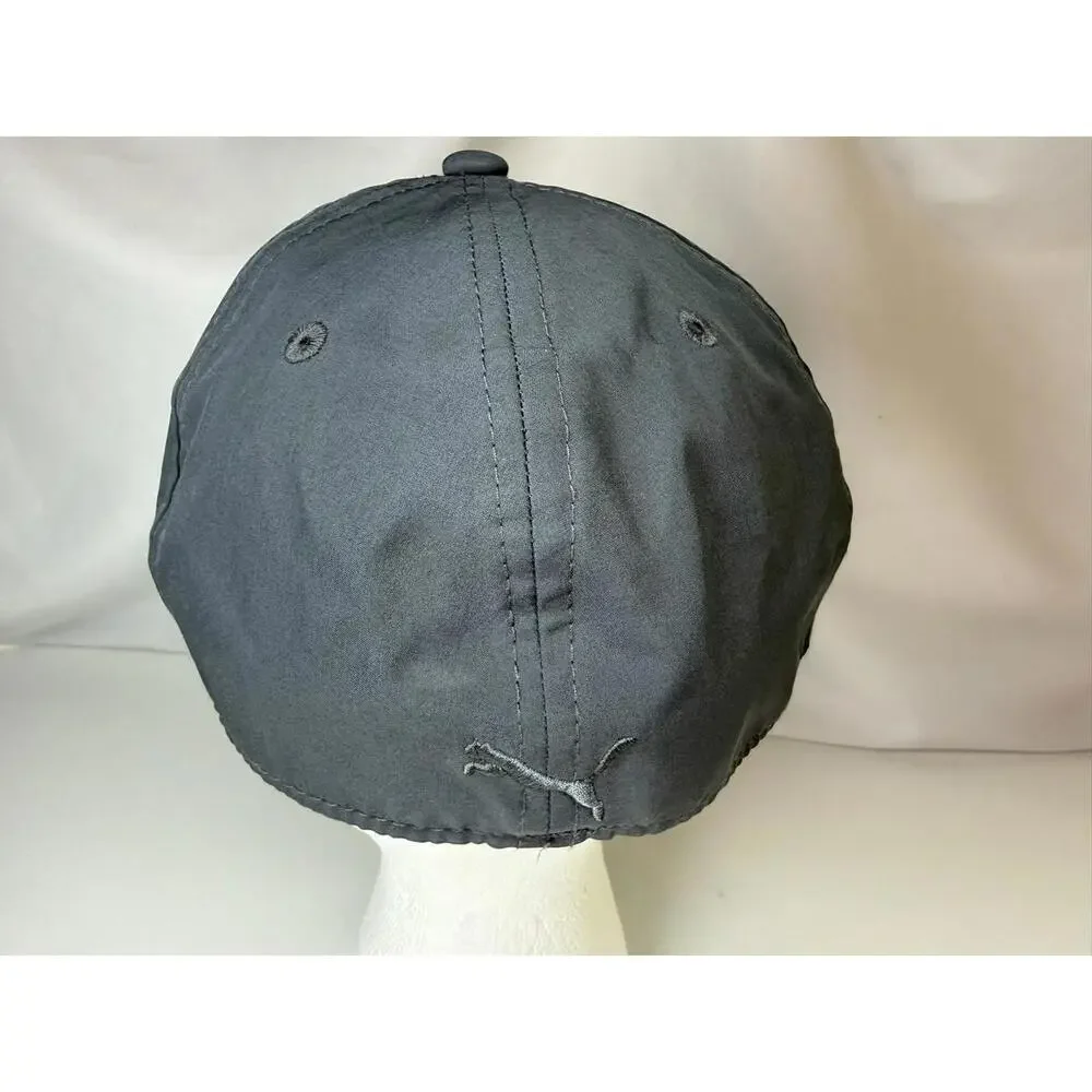 Puma Hat Cap Fitted Mens‎ L/XL Gray Stretch Polyester Golf Athletic Embroidered